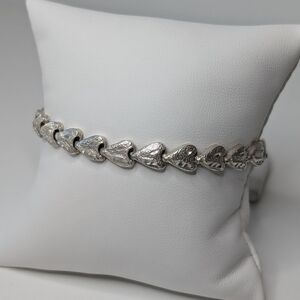 Vintage Sterling Heart Tennis Bracelet